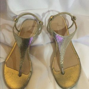 Aldo. Metallic Gold Sandals in size 6